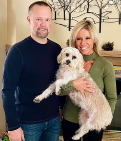 Katey and Rob Higgins with Jagger