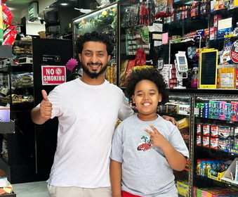 Wail Alselwi and a young student